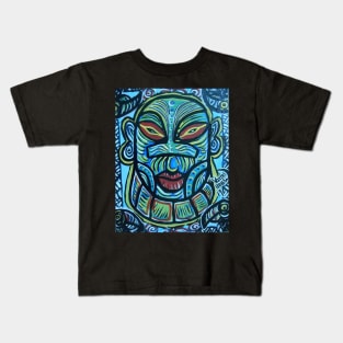 Tiki mask and birds Kids T-Shirt